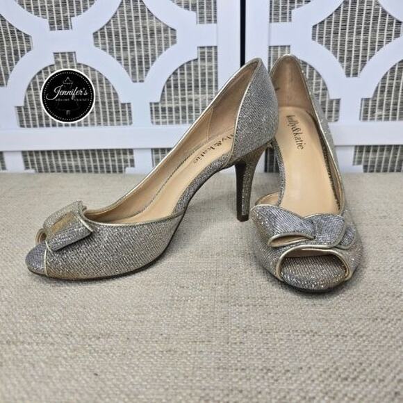 Kelly & Katie Metallic Gold/Silver Janet Peep Toe Pump Size 6 - Picture 1 of 13